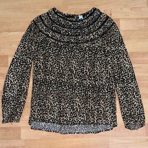 Old navy cheetah blouse, size large